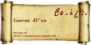 Cseres Éva névjegykártya